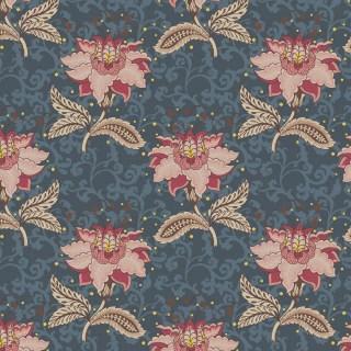 Tecido Nacional Coleção Floral Arabesque Jacobean Petróleo Fabricart (0)