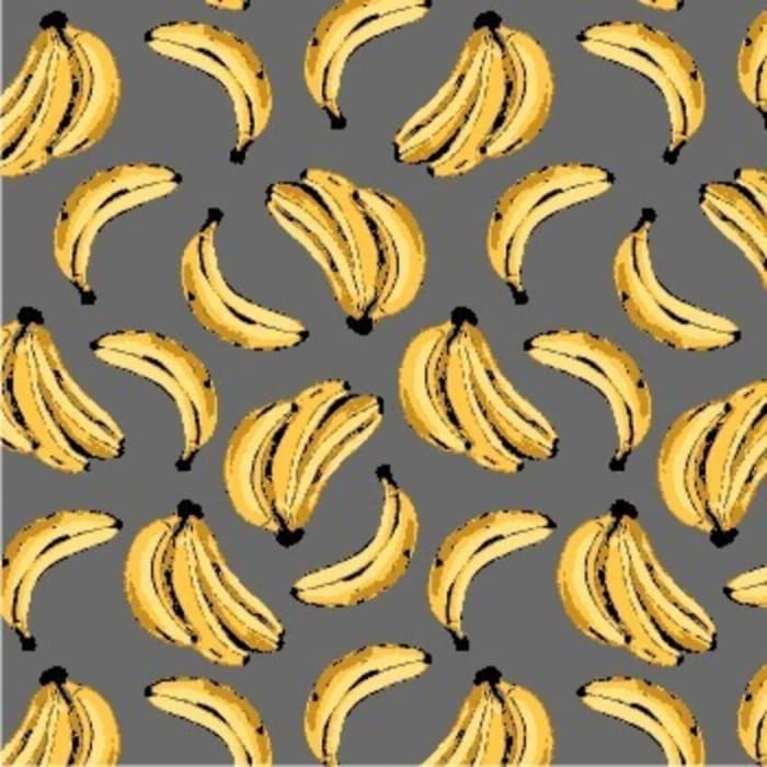 Tecido Nacional Coleção Banana Tropical Fundo Cinza (0)