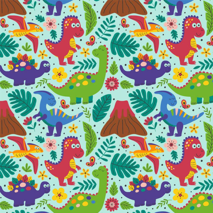 Tecido Nacional Coleção Dino Azul Fabricart (0)