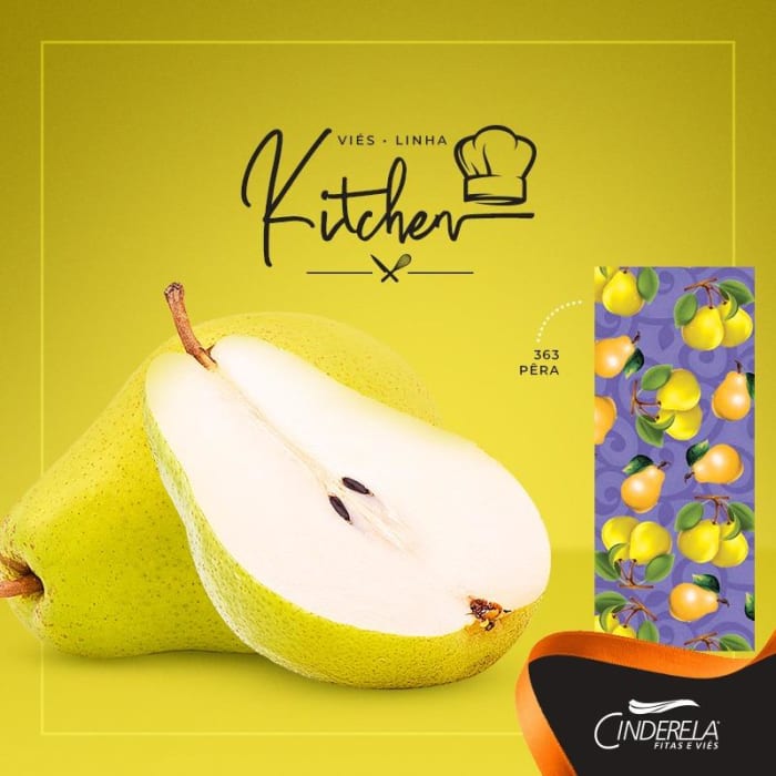 Viés Cinderela Popeline Kitchen Pêra (0)