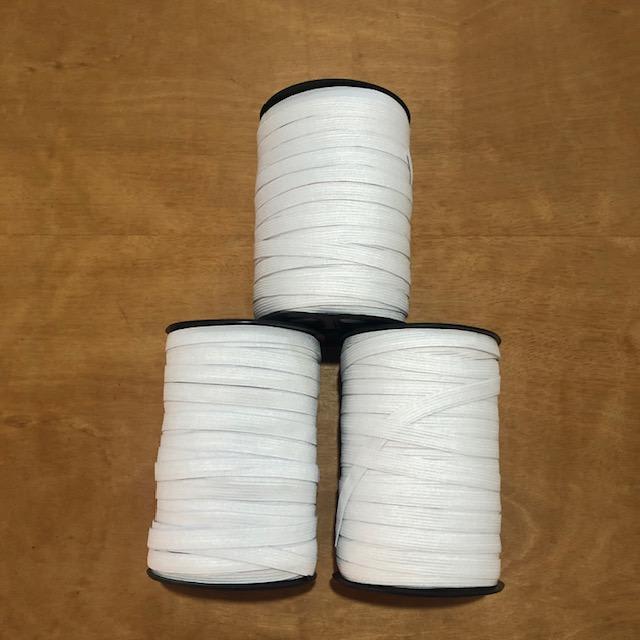 Elástico Chato 10mm Branco  Kit com 3 Rolos de 100 metros cada rolo (0)