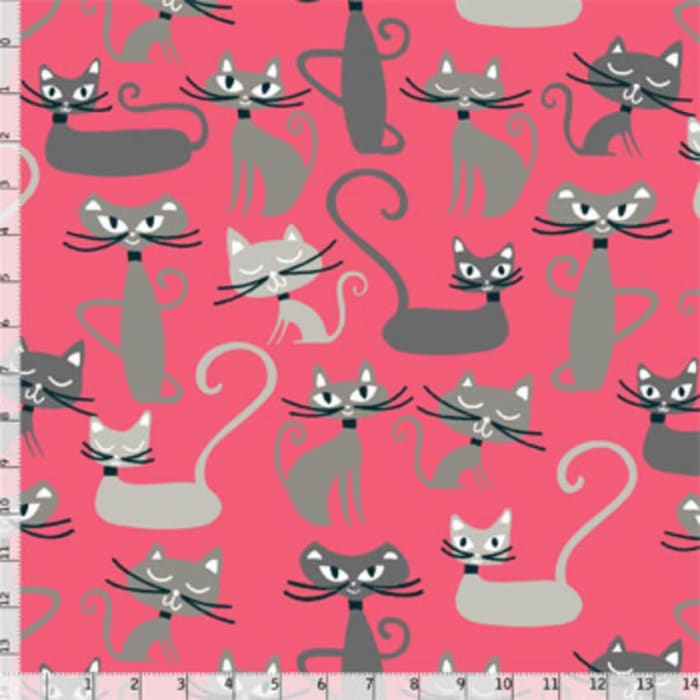 Tecido Nacional Coleção Gato Maroto Rosa (0)