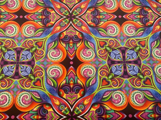 Tecido Nacional Coleção Digital Mandalas Tons Azul